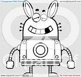 Robot Dumb Rabbit Coloring Clipart Cartoon Outlined Vector Thoman Cory sketch template
