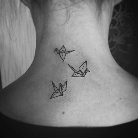 origami cranes      neck tattoogridnet