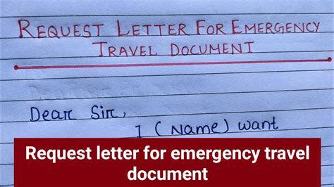 request letter  emergency travel documentwrite  application