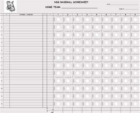league baseball scorecard printable