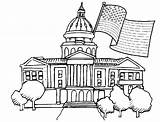 Coloring Pages Capitol Presidents Building House Kids Drawing Template Sketch Popular sketch template