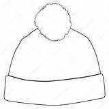 Hat Winter Outline Drawings Drawing Stock Illustration Coloring sketch template