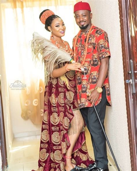 Isiagu Outfits For Couple Igbo Traditional Wedding