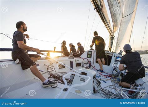 team athletes yacht training   competition stock image image