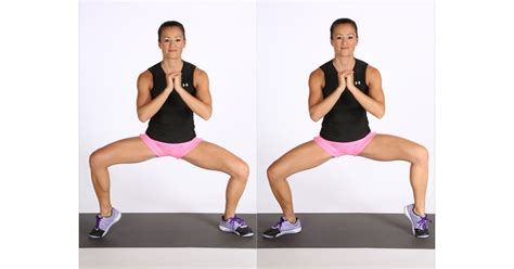 Wide Squat With Calf Raise Best Calf Exercises For Women Popsugar