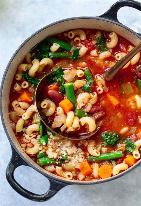 classic italian vegetable minestrone soup familystyle food