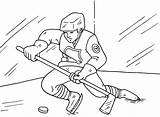 Hockey Coloring Pages Player Kids Printable Color Print Nhl Popular Library Clipart Coloringhome sketch template