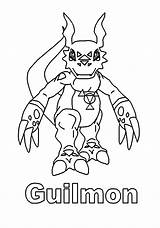 Digimon Guilmon Kleurplaten Coloring Kleurplaat Coloriages Shoutmon X4 Malvorlagen Animaatjes Animes sketch template