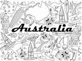 Australia Coloring Illustration Vector Stock Depositphotos sketch template