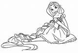 Colorare Principesse Walt Rapunzel Adulti sketch template