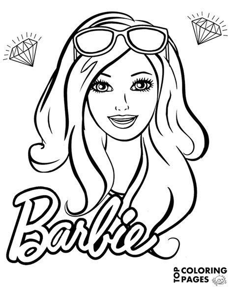 barbies face  coloring page books sheet