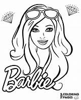 Barbie Face Coloring Drawing Pages Sheet Doll Color Easy Print Printable Portrait Drawings Books sketch template