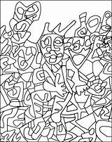 Dubuffet Coloriages Maternelle Assis Keith Haring Vasarely Adultes Adulte Colorear 1012 Autoportrait Arte Doodle Printmania sketch template