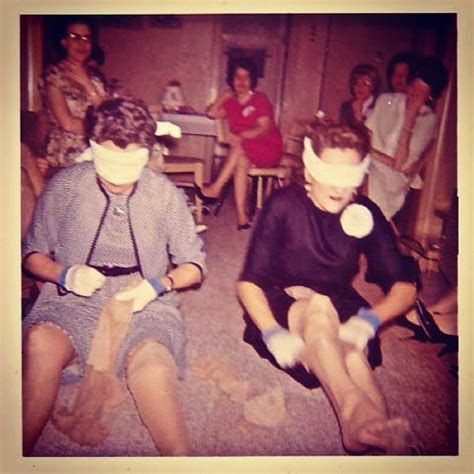 instagram filtered vintage photo 1960s women playing panty hose party