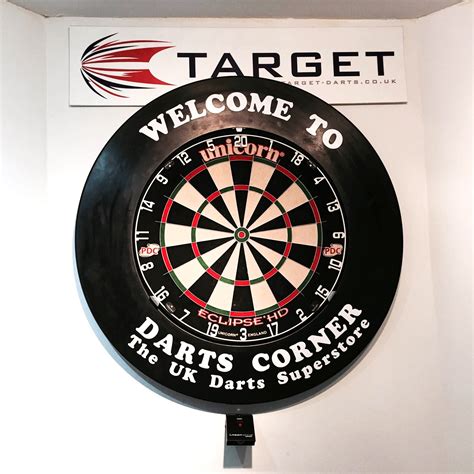 personalised dart bors surrounds    darts corner   black white red