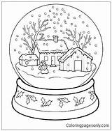Snow Coloring Snowy Pages Globe Christmas Getcolorings Printable Getdrawings sketch template