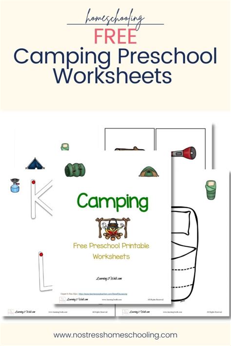 camping preschool worksheets  pages