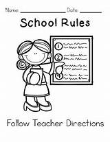 Rules Coloring Pages Class Classroom Following Template Follow sketch template