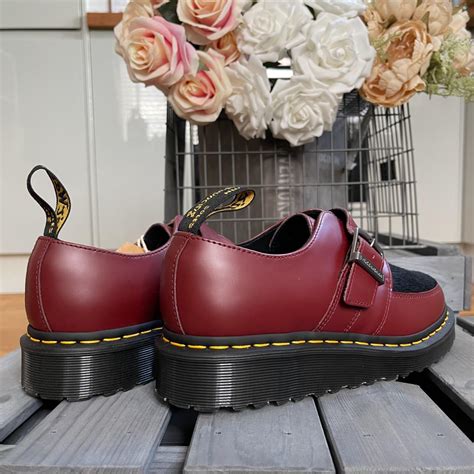 dr martens ramsey shoes monk red black hair  depop