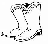 Cowboy Coloring Pages Boot Boots sketch template