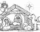 Manger Coloring Pages Nativity Jesus Baby Getcolorings Printable Getdrawings sketch template