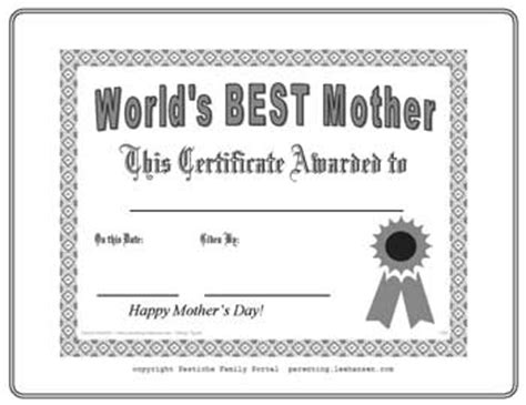 gambar mother certificate day coloring pages award mom dad  rebanas