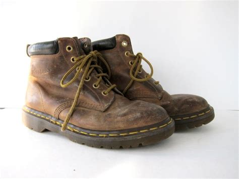 vintage brown  martens ankle boots womens