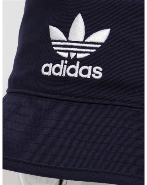adidas originals bucket hat  trefoil navy stripes