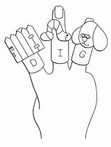 Coloring Puppet Finger sketch template