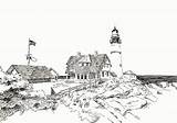 Coloring Lighthouse Pages Beach Adults Qnd Popular Library Clipart Sketch sketch template