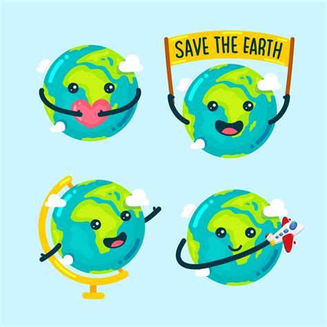 cute earth vector art icons  graphics