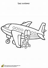 Avion Avions Coloriages Colorier Bagages Chasse Aéroport Hugolescargot Chargement Transports Magique sketch template