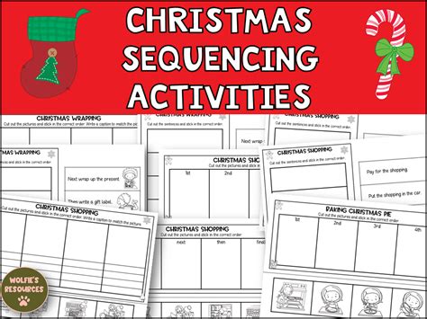 christmas sequencing activities teaching resources