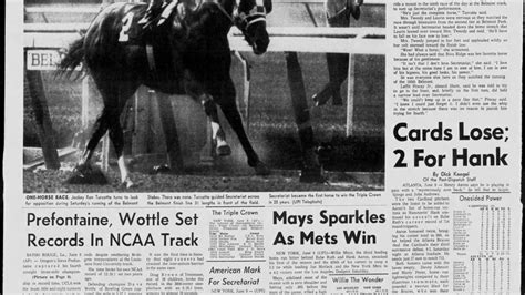June 10 1973 Secretariat Completes Triple Crown Post Dispatch
