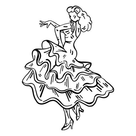 woman flamenco dancer hand drawn ad affiliate paid flamenco