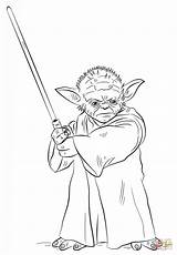 Yoda Coloring Wars Star Pages Printable Lightsaber Drawing Kids Print Supercoloring Sheets Clipart Color Characters Draw Book Do Library Tutorials sketch template