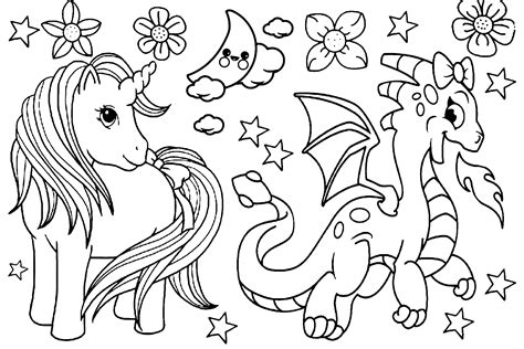 unicorn  dragon coloring pages info coloringfile