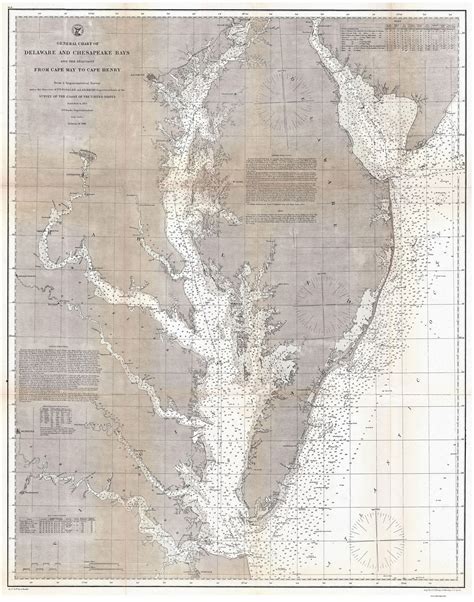 chesapeake bay  nautical chart ggus  map reprint  maps
