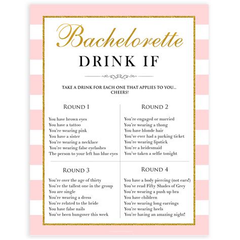 bachelorette drink  game printable printable word searches