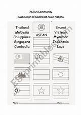 Asean Worksheet Flags Preview sketch template