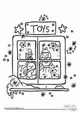 Christmas Colouring Toy Shop Coloring Pages Color Store Toys Activity Template Village sketch template