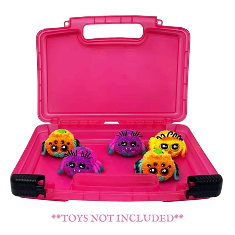 life   toy carrying case compatible  yellies toy spiders pink toy accessories