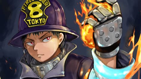 fire force shinra kusakabe with firesoldier hat hd anime wallpapers