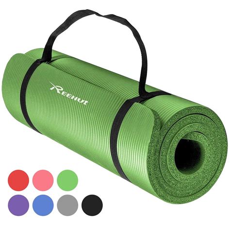tapis dexercices de yoga reehut  mm tres epais nbr haute densite pour pilates forme