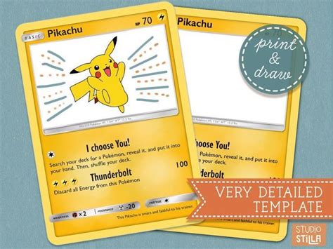 printable pokemon card template  decorate  jumbo etsy