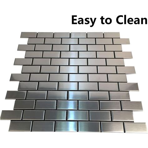 5xpeel And Stick Tile Self Adhesive Stainless Steel Backsplash For