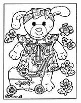 Doll Colour Dukke Postcards Bear Til Farvelægge Postkort Bamse Og Karen Paper Ulla Outs Karens Colouring Kravlenisser Cut Pages sketch template
