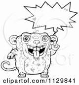 Outlined Ugly Monkey Coloring Clipart Vector Cartoon Talking Drooling Cory Thoman sketch template