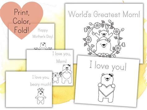 mothers day coloring card mom toddler preschool etsy