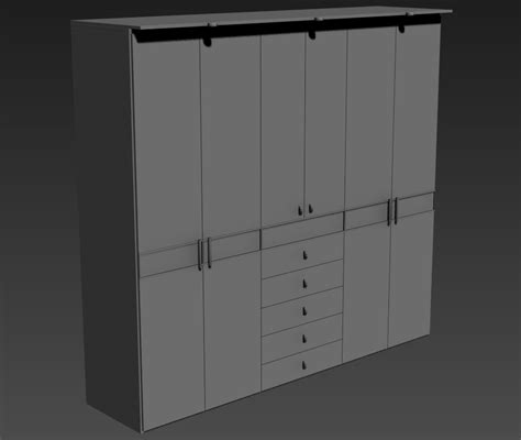 wooden wardrobe furniture blocks design ds max file